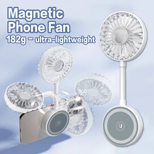 Trending Magnetic Phone Fan 2026 New Release Rapid Cooling Wearable Bladeless MagSafe Stand Dual 360 Rotation 3-Speed Foldable
