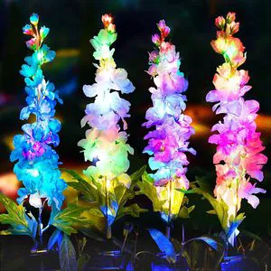 LED Solar Simulation Hyacinth Garden Light IP65 Waterproof Warm White LED Lamp Battery for Outdoor Home Decorative Landscape