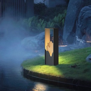 New Chinese Style Iron Solar Wall Lamps Outdoor Waterproof Villa Lawn Zen Landscape High Pole Garden Light