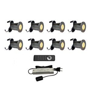 8pcs MINI Spotlight for Veranda Garden Terrace Roofs Carport and Remote Control 12V DC Waterproof Dimmable Spotlight Sets