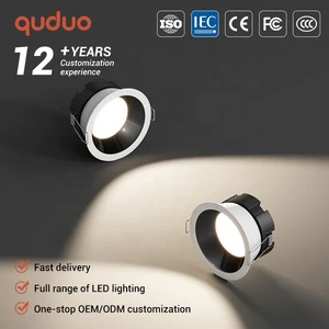 Anti Glare Design Commercial Lighting Office Hotel Home 9W Aluminum Ceiling Rcessed LED Downlight