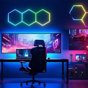 HanYin Rgb Led Light Panel Touch Phone App Control Quantum High Lightness Rgb Work Tube Light Hexagon Led Light