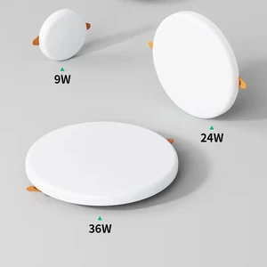 Cutout Size Adjustable Frameless Round Tube Light Embedded square Ceiling 9w 15W 24w 36W Led Panel Light