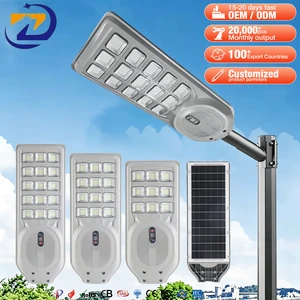 Factory High Quality All in One Solar Street Light Outdoor Ip65 Waterproof ABS 100w 200w 300w Integrated Led Solar Streetlight