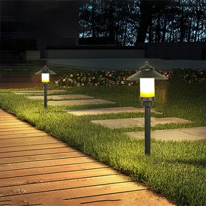 Traditional Outdoor LED Lawn Lamp 60cm Height Garden Hardscape Light Die-cast Aluminum 80 Mushroom Shaped All-Weather Design