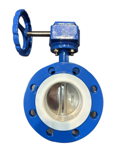 Manual Cast Iron Turbine Flange butterfly Valve with PTFE Stainless Steel Plate, Resistant to Acid, Alkali, Fire, and Water