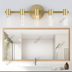 Modern Touch Control Black Acrylic Bathroom Vanity Wall Lamp LED Mirror Light