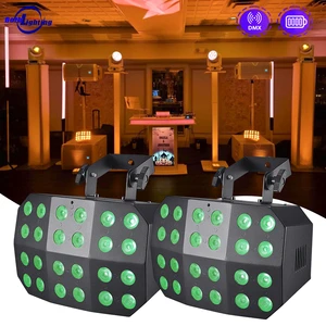 Both Lighting Spider Wash 2pcs Black With Bag 24*12w RGBWA+UV LED Wash DJ Light Wireless DMX Battery Powered Wedding Stage Event