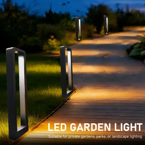 30cm 40cm 60cm 80cm 110V 220V IP65 Modern Decoration Square Warm White Waterproof Aluminum Outdoor Garden Led Lawn Bollard Light