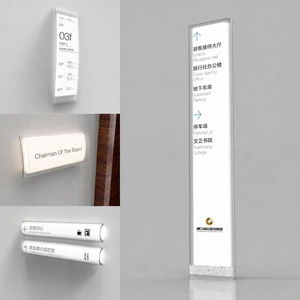 Custom LED Acrylic Signage Frosted Irregular Shape Backlit Door Plate Office Wayfinding Wall Light Box Sign