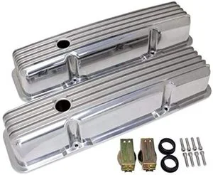 OEM Professional Production Tall Finned Short Nostalgic Smooth Aluminum Cast Valve Covers