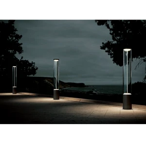 SENZHAO Clear IP65 Waterproof Villa Courtyard Walkway Landscape Lamp Minimalist Black Aluminum LED Garden Bollard Light