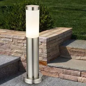 Contemporary Waterproof Stainless Steel Cylinder E27 Garden Outdoor Lawn Bollard Light Lamp