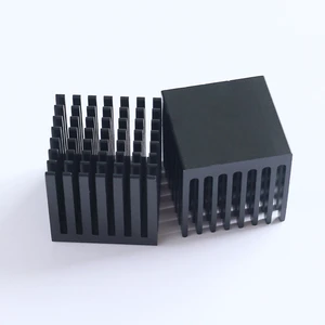 28x28x28mm Black Aluminum Heat Sink Adhesive Backing CPU Chip Motherboard Electronic Components High Efficiency Cooling Radiator