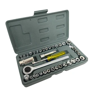 40pcs Hand Tool Sets Car Repair Tool Set Mechanical Tools Box for Home 1/4 3/8 Inch Socket Wrench Set Ratchet Screwdriver Kit