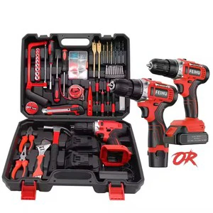 Factory 108 Piece Power Tool Combo Kits With 12V/21V Cordless Drill Household Tools Set