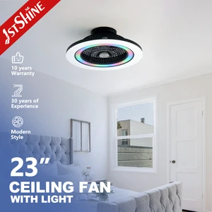 1stshine Rgb Ceiling Fan Multicolor Light Fan Dc Motor Smart Remote Led Ceiling Fan with Light