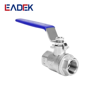 LEADTEK Manual Stainless Steel SS316/SS304 2 Pieces Casting Female Thread Ball Valve For Water OEM High Temperature Applications