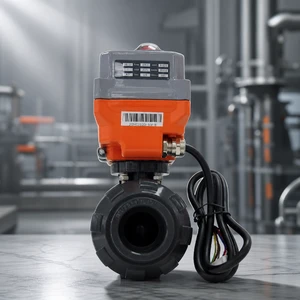 Radiant Electric 2-way PVC Double Union Ball Valve DN40 PN10 For Water OEM