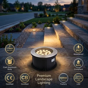 Outdoor Recessed Ground Floor Lamp IP67 Waterproof RGB Garden Inground 12V/24V/220V Cast Aluminum Buried LED Underground Light