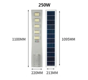 250W Modern Outdoor Streetlight All in One Road Lamp Waterproof 250W Outdoor Solar Street Light