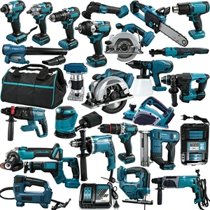 Brushless Tool Kit (Impact Driver Sander Grinder)Construction Woodworking & Automotive Repair Full Set Power Tools