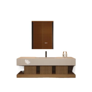 Light Luxury Eco-Friendly Ceramic 3-Tier Foldable Wall-Mounted Corner Bathroom Vanity With Freestanding Installation