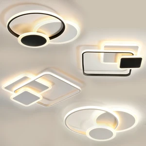 Modern Surface Mounted Pop Ceil Lamp Fixtures Remote Control Lighting Home LED Ceiling Light Metal Acrylic 90 Nordic 42W / 53W