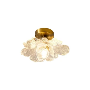 High End French Retro Petal Pendant Light LED Iron Resin Ceiling Lamp For Aisle Corridor Balcony Staircase Cloakroom Entrance