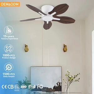 Modern Flush Mount 42Inch White Ceiling Fan with Remote Control DC Motor Low Noise 5 Blades for Outdoor Hotel & Household Use