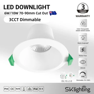 Australian LED Downlight 10W 3CCT Ce IP44 Reflector Cup Dimmable Spot Downlight Aluminum commercial Indoor Lighting Home Project