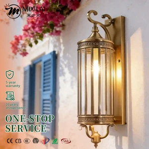Luxury Exterior Sconces IP65 Waterproof Clear Glass Outdoor Wall Lantern for Porch Fence Street Elegant Home Decor Lighting