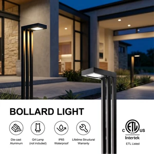 24 Inch Outdoor Low Voltage LED Warm White Bollard Light For Walkway Patio Landscape Lighting