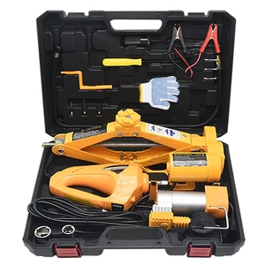 Professional Tool Jack Inflator Pump Wrench Portable 3T Electric with Impact Wrench and Inflator Electric Car Jack Kit for Car