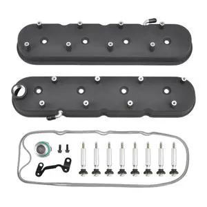 For GM LS Natural Cast Aluminum Tall Valve Covers W/ Coil Mounts for All LS Engines Using LS1 LS2 LS3 LS6 and LS7 5.3 6.0 Black
