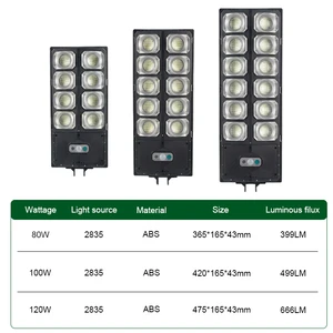 New Arrival ABS IP65 Wholesale Hot Sale Design All in One LED Solar Engineering Street Lamp Street Light With Remote