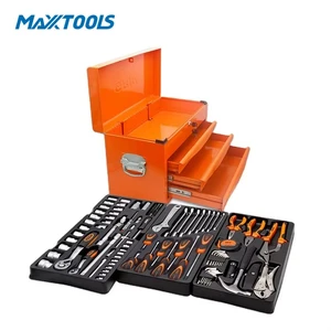 Heavy Duty 124PCS Mechanic Tool Set Carbon Steel Auto Repair Socket Wrench Kit Voltage Tester 16/21mm Drive OEM Custom Tools