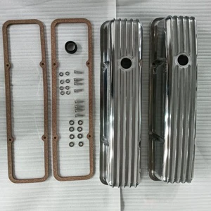 Polished Aluminum Small Block Chevy 58-86 Finned Tall Valve Covers