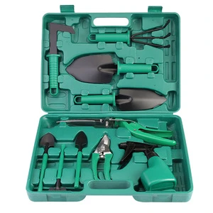 10-Piece Gardening Tool Set,Rust-Proof & Heavy-Duty Hand Garden Tools with Sturdy Green Carrying Case