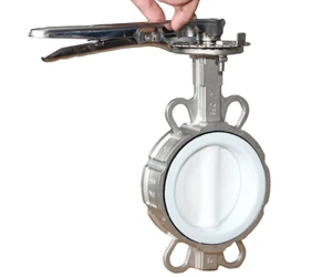 304 Stainless Steel Wafer Butterfly Valve with Manual Stacking and Soft Seal Normal Temperature 1 Year Warranty