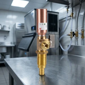 CUPC NSF 372 Lead Free NSF 61 Half Inch F1807 X A Quarter Inch OD Ball Valve With Copper Water Hammer Arrester For Ice Maker