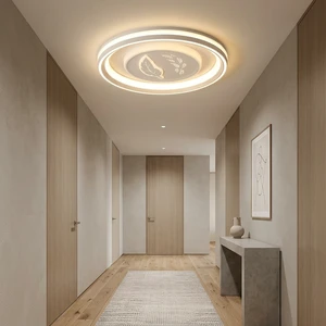 Contemporary Leaf Motif Fan Light Featuring Layered Circular Rings and Adjustable Airflow for Efficient Living Room Comfort