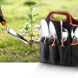 Garden Tools Set 6 Piece Stainless Steel Hand Tool Gardening Handbags Digging Claw Gardening Tools Trowel Weed Pruner