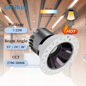 Modern Anti-Glare IP65 Aluminum 12W COB LED Commercial Ceiling Recessed Trimless Downlight High CRI 90 5-Year Warranty for Hotel