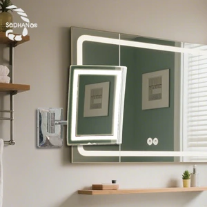 Customization LED Wall Mounted Light White Stainless Steel 39*33*10CM Square 85-265V Bathroom Decoration Mirror Vanity Lamp