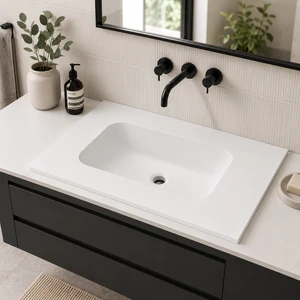 Melamine Resin Bathroom Vanity Sink Rectangular Basin For Bathroom Cabinet Sets OEM Supplier