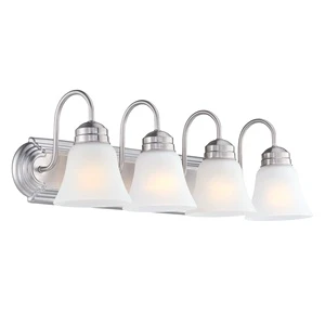 Bathroom Light Vanity 4-light Modern Design Frosted Glass Shade Bathroom Set Wall Lamp Vanity Light Mirror Wall Lamp