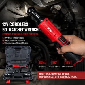Portable 12V Electric Angle Ratchet Wrench, 3/8