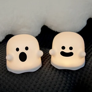 Halloween Decorations Lights Cute Ghost Night Light Lamp Rechargeable Small Gift Night Light for Room