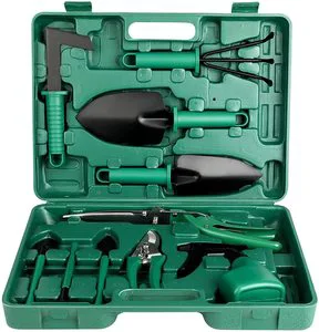 Gardening Tool Set 10 Pieces Garden Hand Tools Gifts for Gardener (Green)